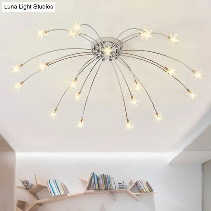 DecorBites™ DecorBites™ Chrome Semi Flush Ceiling Light: Stunning Fireworks Design for Kindergarten