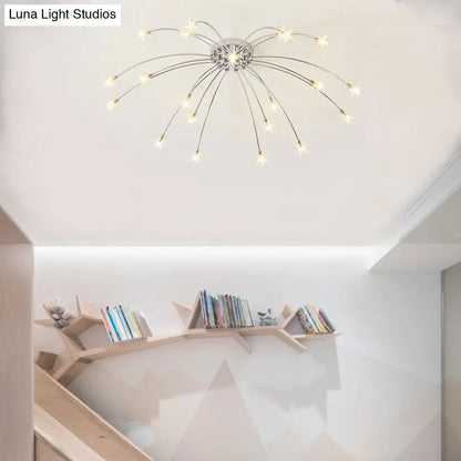 DecorBites™ DecorBites™ Chrome Semi Flush Ceiling Light: Stunning Fireworks Design for Kindergarten
