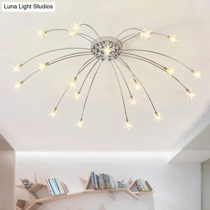 DecorBites™ DecorBites™ Chrome Semi Flush Ceiling Light: Stunning Fireworks Design for Kindergarten