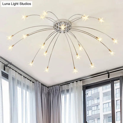 DecorBites™ DecorBites™ Chrome Semi Flush Ceiling Light: Stunning Fireworks Design for Kindergarten