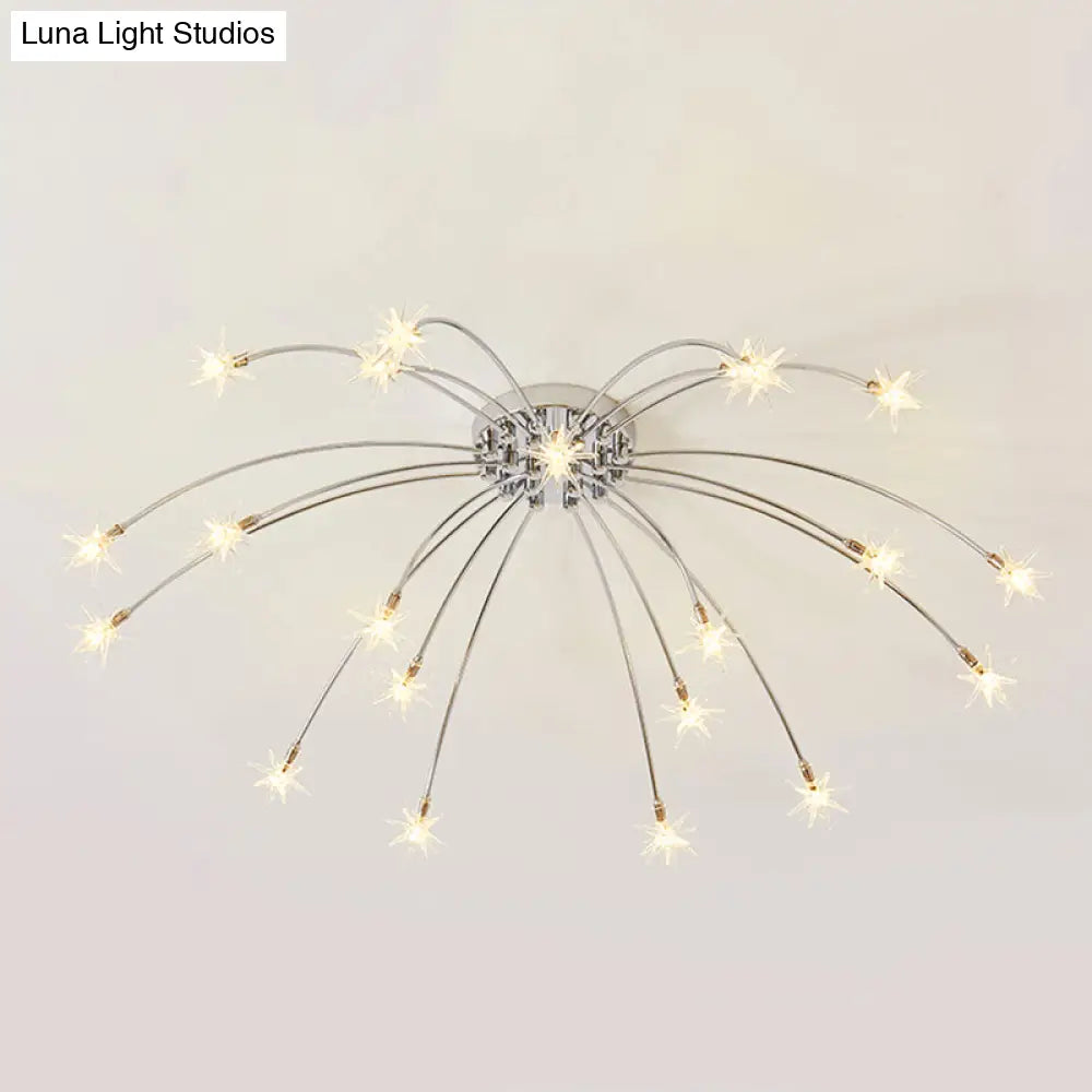 DecorBites™ DecorBites™ Chrome Semi Flush Ceiling Light: Stunning Fireworks Design for Kindergarten