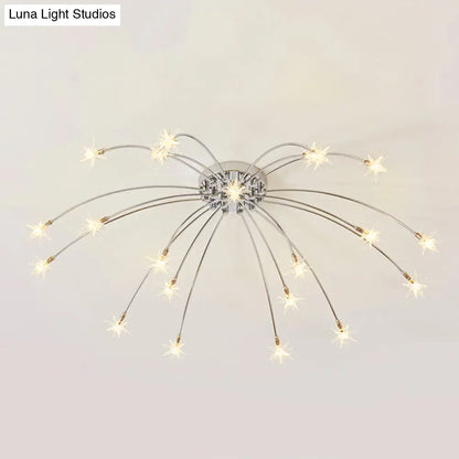 DecorBites™ DecorBites™ Chrome Semi Flush Ceiling Light: Stunning Fireworks Design for Kindergarten