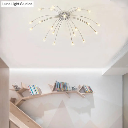 DecorBites™ DecorBites™ Chrome Semi Flush Ceiling Light: Stunning Fireworks Design for Kindergarten