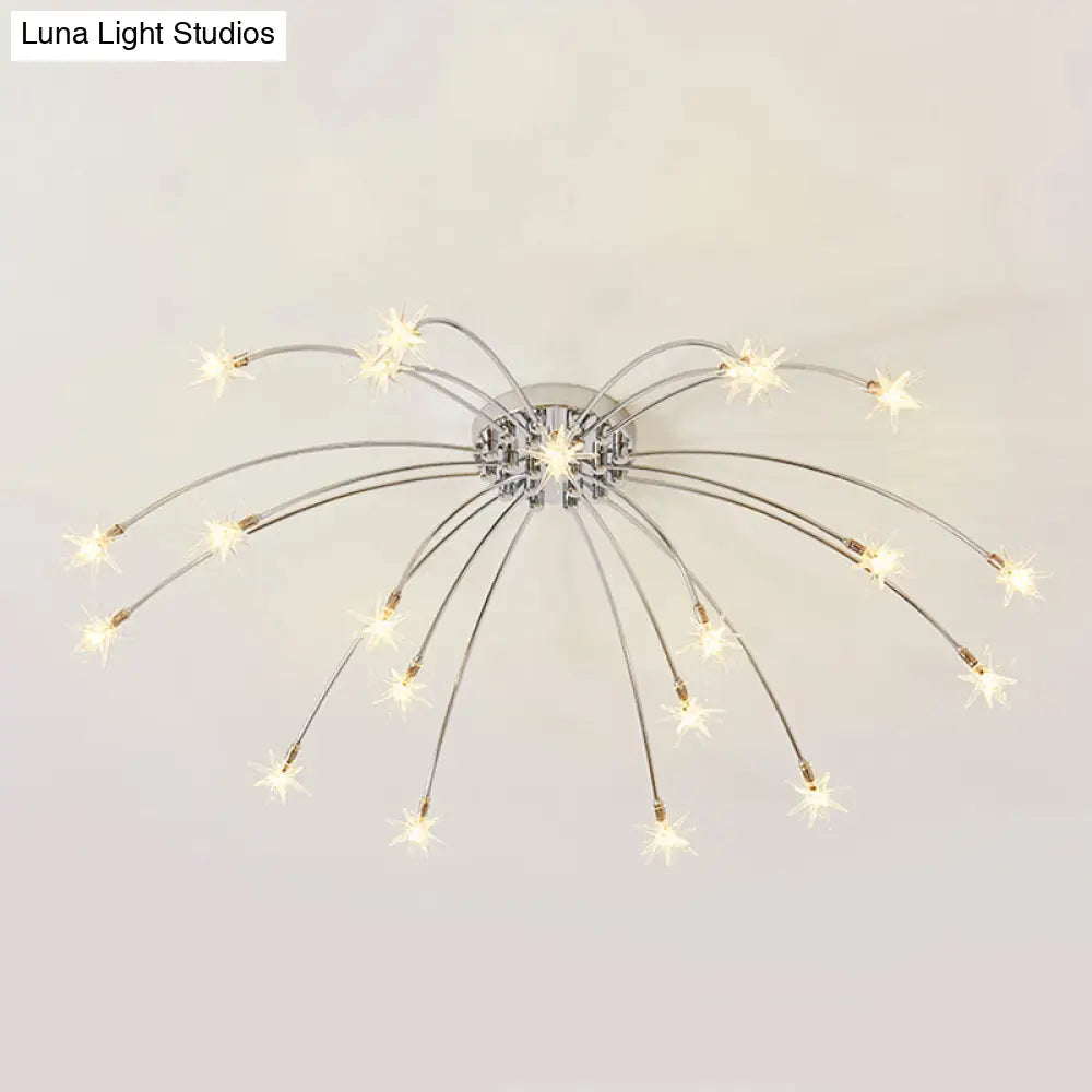 DecorBites™ DecorBites™ Chrome Semi Flush Ceiling Light: Stunning Fireworks Design for Kindergarten
