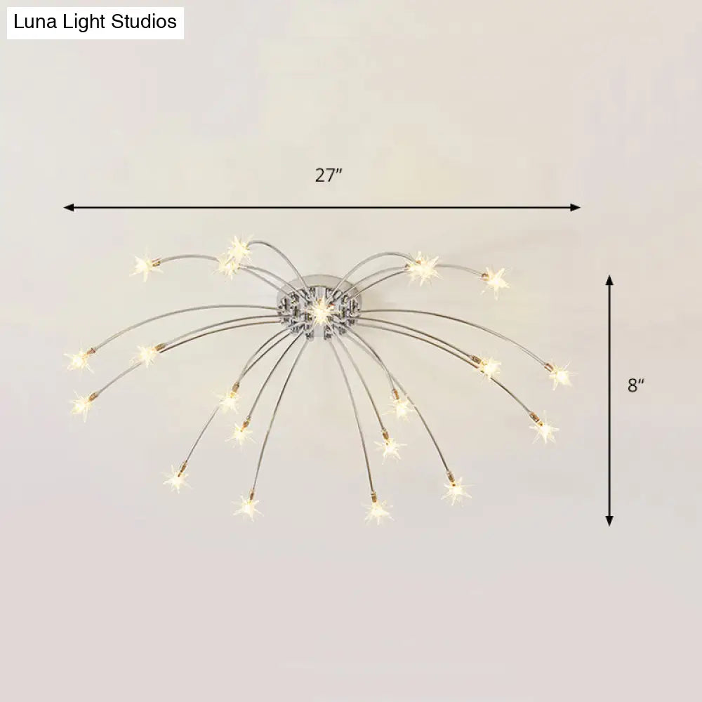 DecorBites™ DecorBites™ Chrome Semi Flush Ceiling Light: Stunning Fireworks Design for Kindergarten