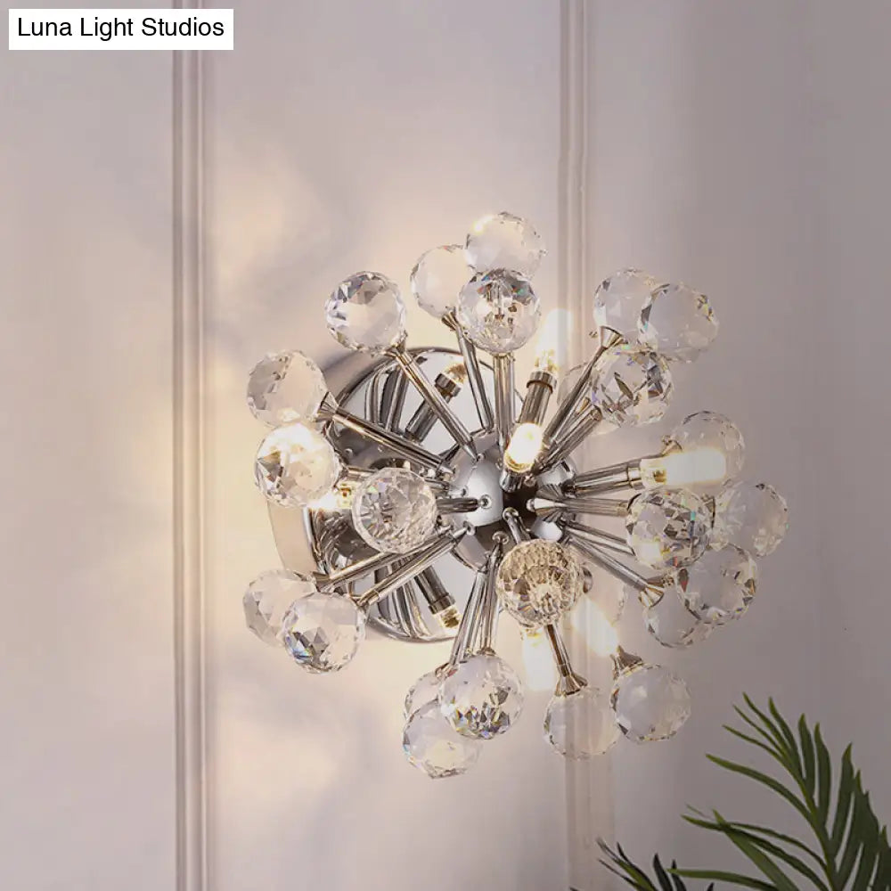 DecorBites™ Chrome Sputnik Flushmount Crystal Ball Ceiling Light