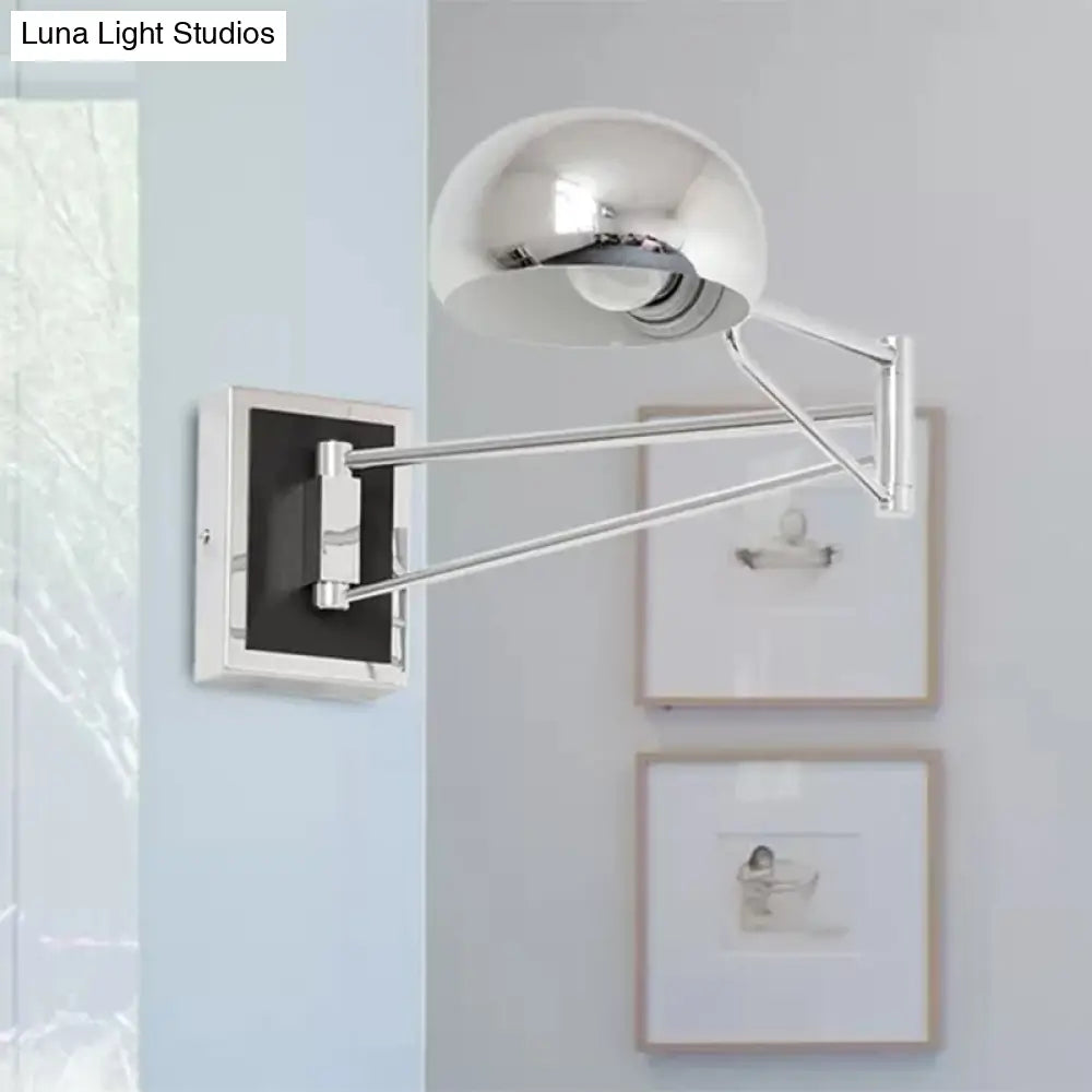 Aplique de pared retro cromado con brazo articulado - Iluminación ideal para mesilla de noche
