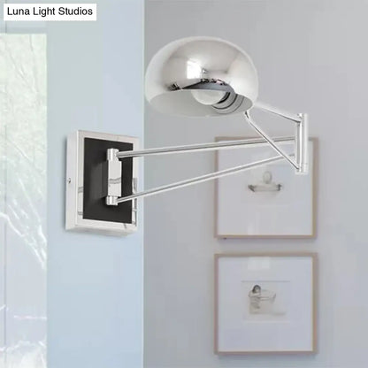 Aplique de pared retro cromado con brazo articulado - Iluminación ideal para mesilla de noche