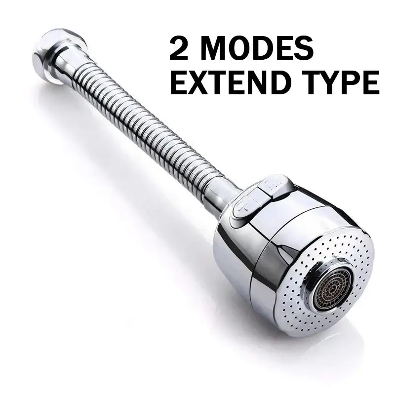 Chrome and white extendable kitchen faucet with flexible segmented hose and dual-function nozzle for decorbites kitchen faucet aerator