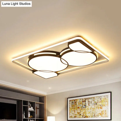 DecorBites™ Circle Flushmount LED Light with Acrylic Modern Frame – Warm or White