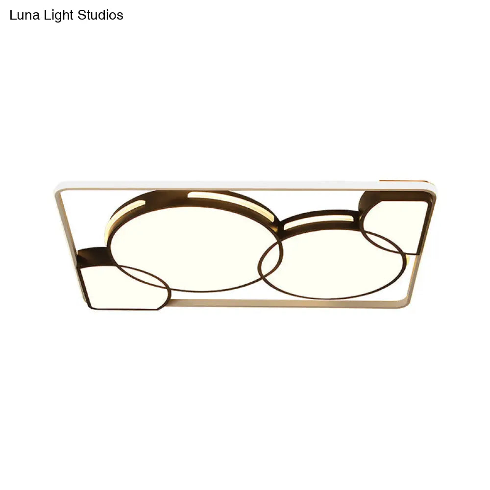 DecorBites™ Circle Flushmount LED Light with Acrylic Modern Frame – Warm or White