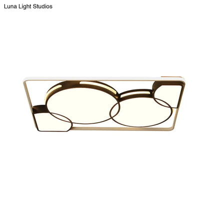 DecorBites™ Circle Flushmount LED Light with Acrylic Modern Frame – Warm or White