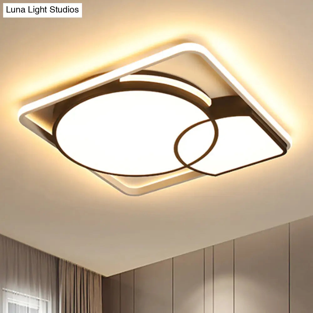 DecorBites™ Circle Flushmount LED Light with Acrylic Modern Frame – Warm or White