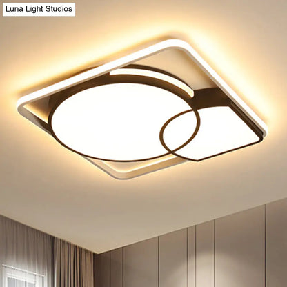 DecorBites™ Circle Flushmount LED Light with Acrylic Modern Frame – Warm or White