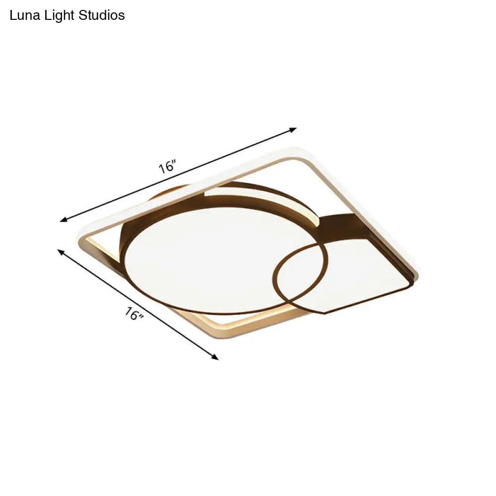 DecorBites™ Circle Flushmount LED Light with Acrylic Modern Frame – Warm or White