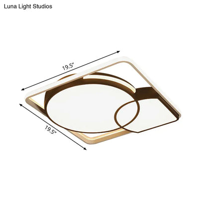 DecorBites™ Circle Flushmount LED Light with Acrylic Modern Frame – Warm or White