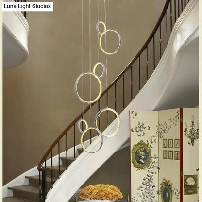 DecorBites™ Circle Led Crystal Light New Hanging Pendant Crystal 36W Prety Corridor Hotel Pendant Lamp Dining Room Lights Living Room