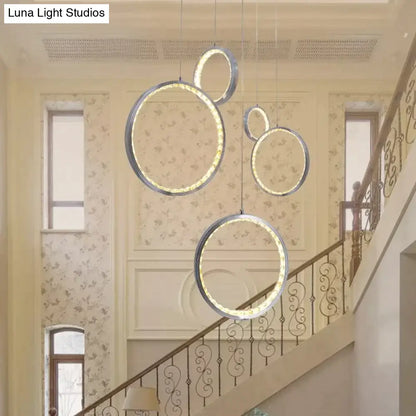 DecorBites™ Circle Led Crystal Light New Hanging Pendant Crystal 36W Prety Corridor Hotel Pendant Lamp Dining Room Lights Living Room