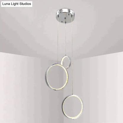 DecorBites™ Circle Led Crystal Light New Hanging Pendant Crystal 36W Prety Corridor Hotel Pendant Lamp Dining Room Lights Living Room