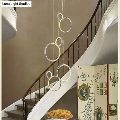 DecorBites™ Circle Led Crystal Light New Hanging Pendant Crystal 36W Prety Corridor Hotel Pendant Lamp Dining Room Lights Living Room