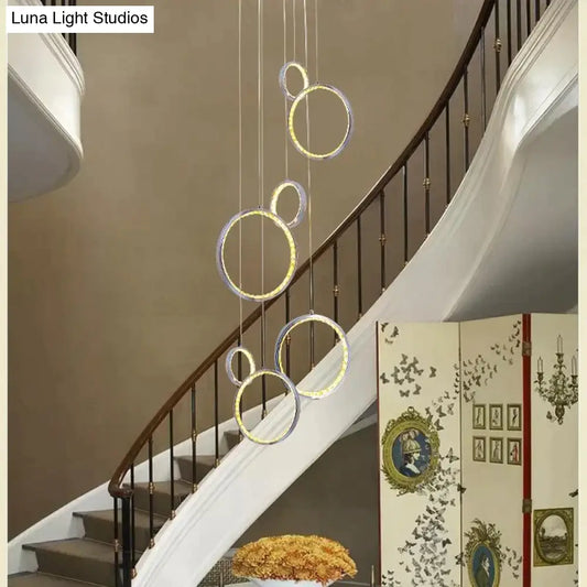 DecorBites™ Circle Led Crystal Light New Hanging Pendant Crystal 36W Prety Corridor Hotel Pendant Lamp Dining Room Lights Living Room