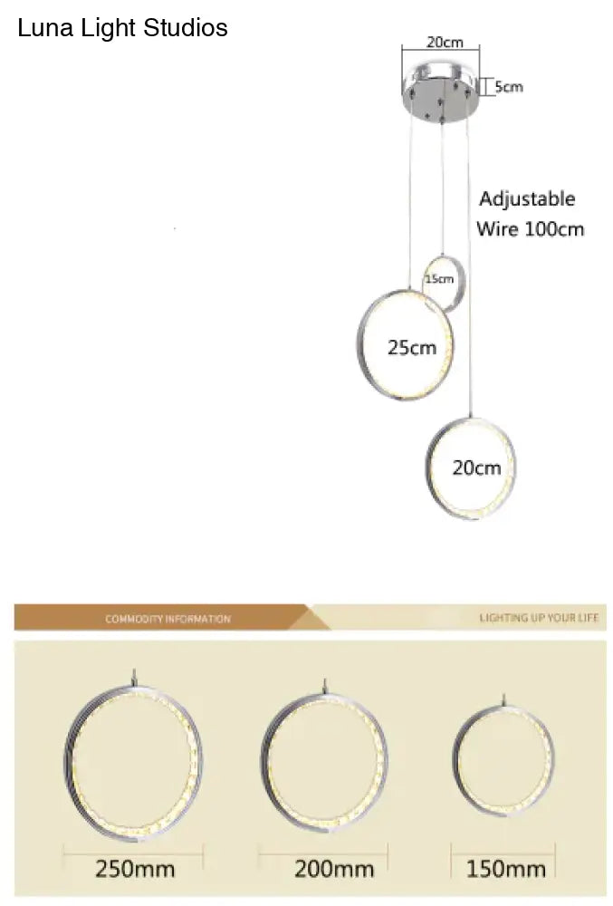 DecorBites™ Circle Led Crystal Light New Hanging Pendant Crystal 36W Prety Corridor Hotel Pendant Lamp Dining Room Lights Living Room