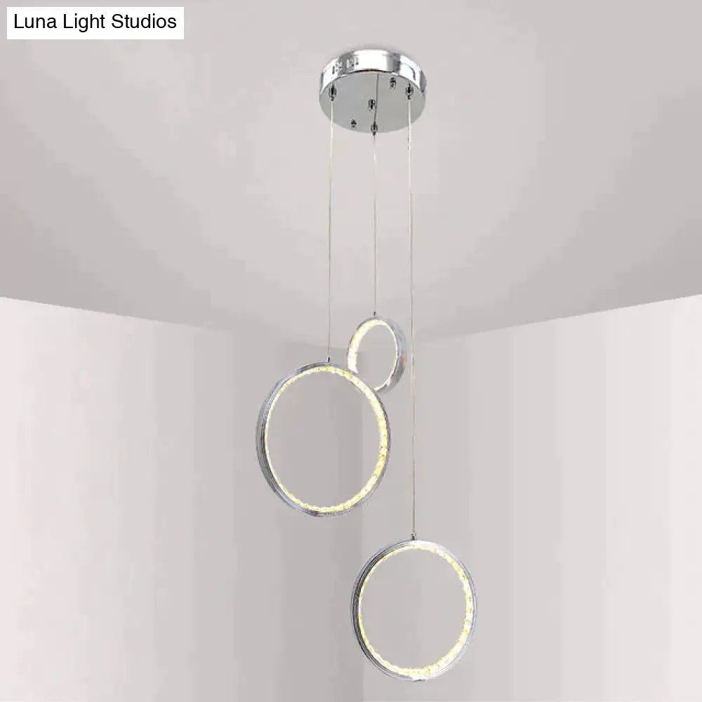 DecorBites™ Circle Led Crystal Light New Hanging Pendant Crystal 36W Prety Corridor Hotel Pendant Lamp Dining Room Lights Living Room