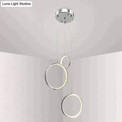 DecorBites™ Circle Led Crystal Light New Hanging Pendant Crystal 36W Prety Corridor Hotel Pendant Lamp Dining Room Lights Living Room