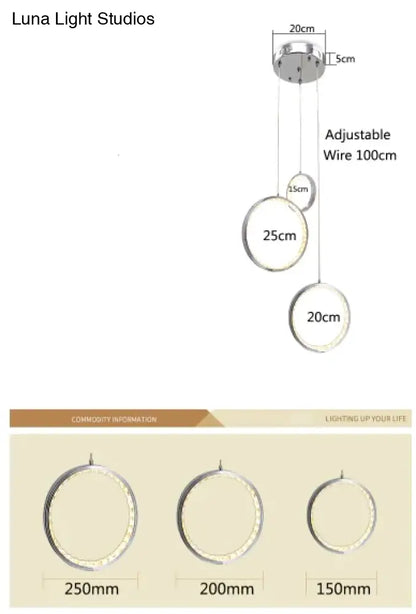 DecorBites™ Circle Led Crystal Light New Hanging Pendant Crystal 36W Prety Corridor Hotel Pendant Lamp Dining Room Lights Living Room