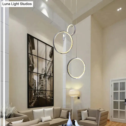DecorBites™ Circle Led Crystal Light New Hanging Pendant Crystal 36W Prety Corridor Hotel Pendant Lamp Dining Room Lights Living Room