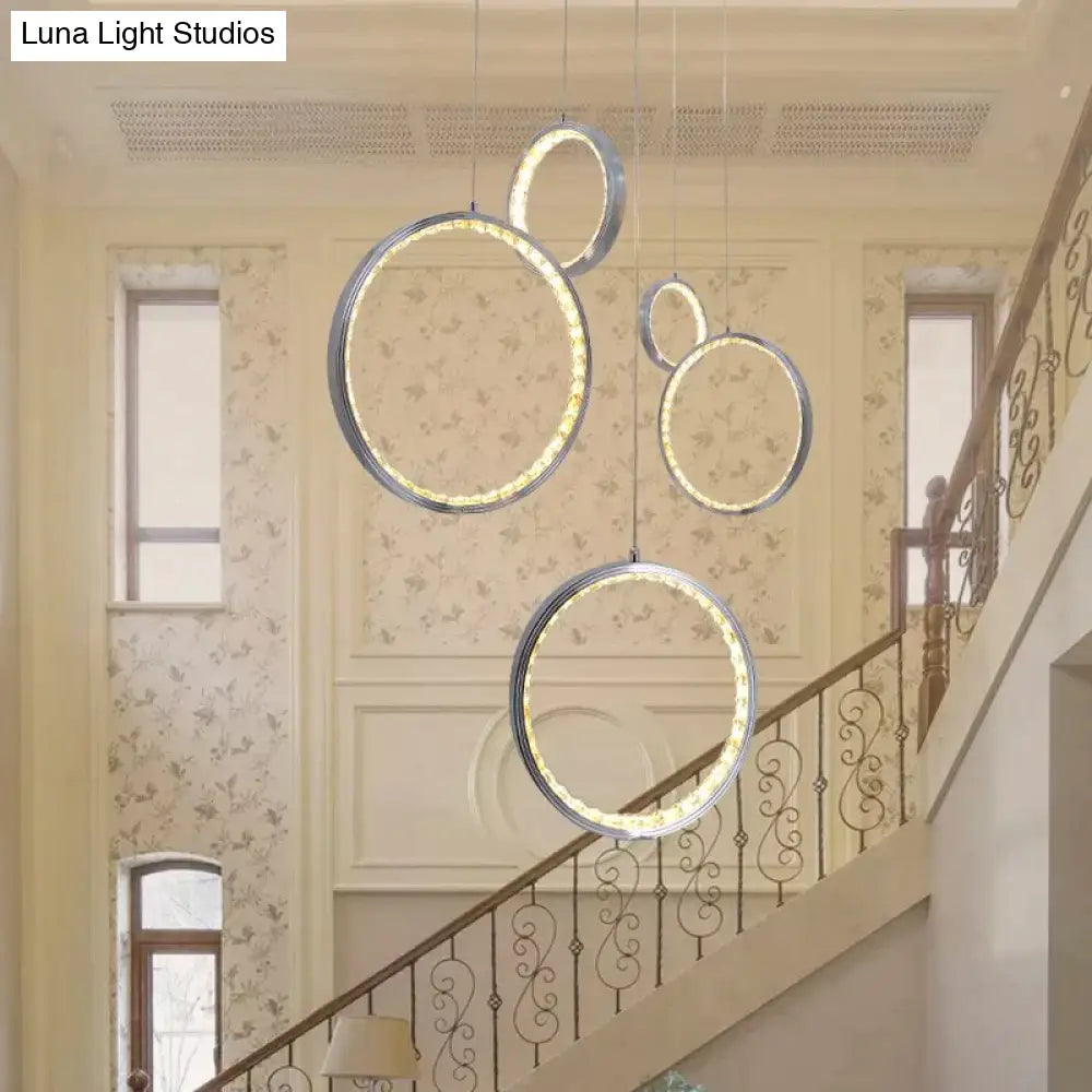 DecorBites™ Circle Led Crystal Light New Hanging Pendant Crystal 36W Prety Corridor Hotel Pendant Lamp Dining Room Lights Living Room