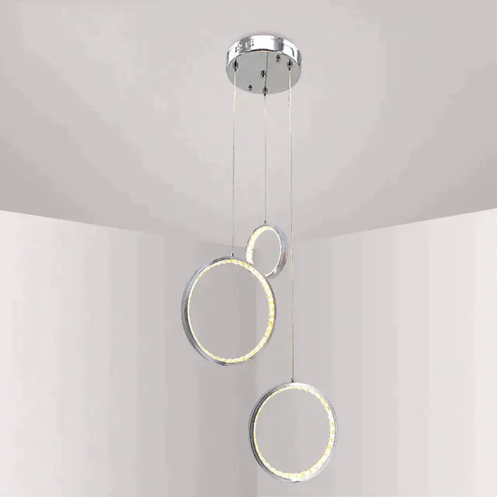 DecorBites™ Circle Led Crystal Light New Hanging Pendant Crystal 36W Prety Corridor Hotel Pendant Lamp Dining Room Lights Living Room