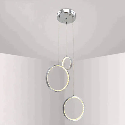 DecorBites™ Circle Led Crystal Light New Hanging Pendant Crystal 36W Prety Corridor Hotel Pendant Lamp Dining Room Lights Living Room