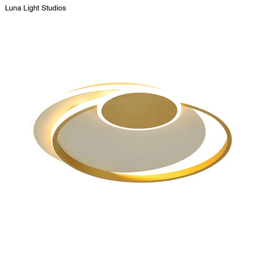 DecorBites™ Circle Metal Flushmount Ceiling Light: 16.5"/20.5" Wide LED Gold in Warm/White/3 Color for Bedroom
