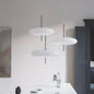 Circular Modernism Pendant Light with White Glass - 1-Bulb Dining Room Ceiling Fixture