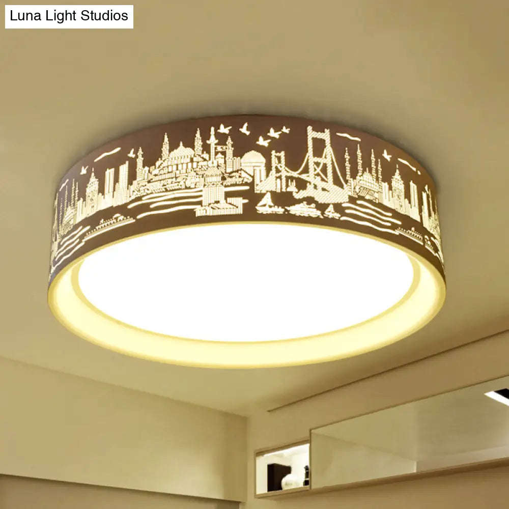 DecorBites™ DecorBites™ City View Acrylic LED Ceiling Light for Study Room - Stylish and Bright in White