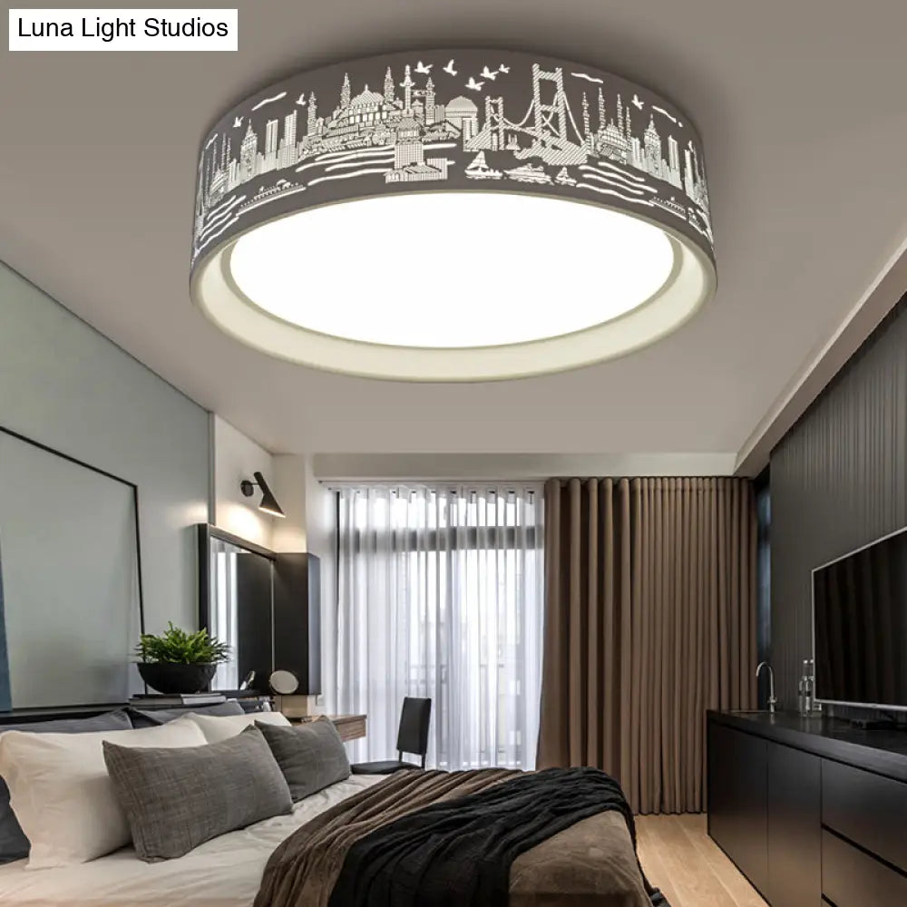 DecorBites™ DecorBites™ City View Acrylic LED Ceiling Light for Study Room - Stylish and Bright in White