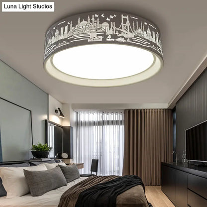 DecorBites™ DecorBites™ City View Acrylic LED Ceiling Light for Study Room - Stylish and Bright in White