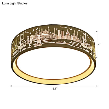 DecorBites™ DecorBites™ City View Acrylic LED Ceiling Light for Study Room - Stylish and Bright in White