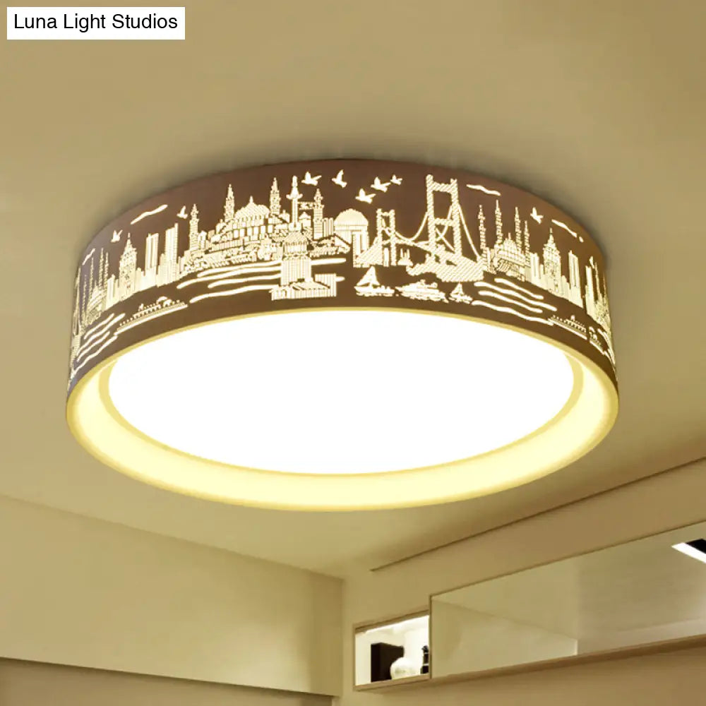 DecorBites™ DecorBites™ City View Acrylic LED Ceiling Light for Study Room - Stylish and Bright in White