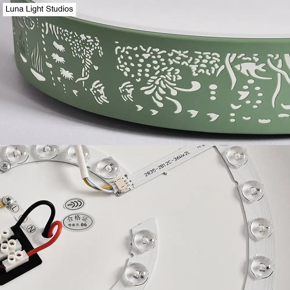 DecorBites™ DecorBites™ City View Macaron Loft Slim Drum LED Flush Ceiling Light: Stylish Acrylic Lamp for Nursing Room