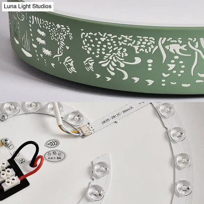 DecorBites™ DecorBites™ City View Macaron Loft Slim Drum LED Flush Ceiling Light: Stylish Acrylic Lamp for Nursing Room