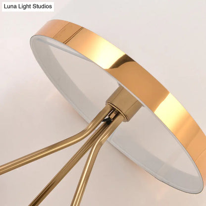 Classic 1-Light Black/White Drum Fabric Desk Lamp with Metal Base