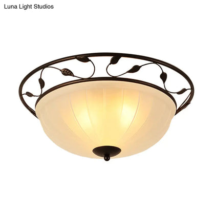 DecorBites™ DecorBites™ Classic 3-Light Semi-Flush Metal Ceiling Lamp with White Glass Shade for Living Room