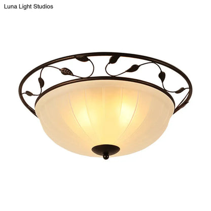 DecorBites™ DecorBites™ Classic 3-Light Semi-Flush Metal Ceiling Lamp with White Glass Shade for Living Room