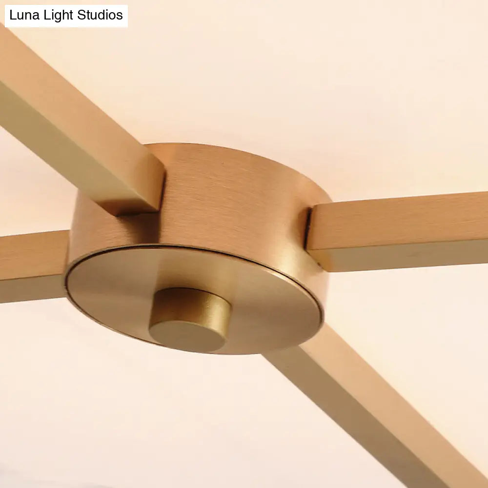 DecorBites™ Classic 4-Light Semi Flush Mount Ceiling Fixture with White Fabric Shade for Living Room