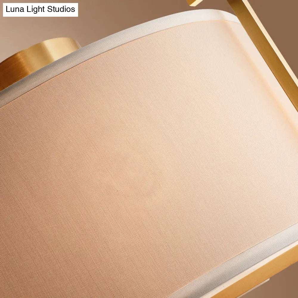 DecorBites™ Classic 4-Light Semi Flush Mount Ceiling Fixture with White Fabric Shade for Living Room