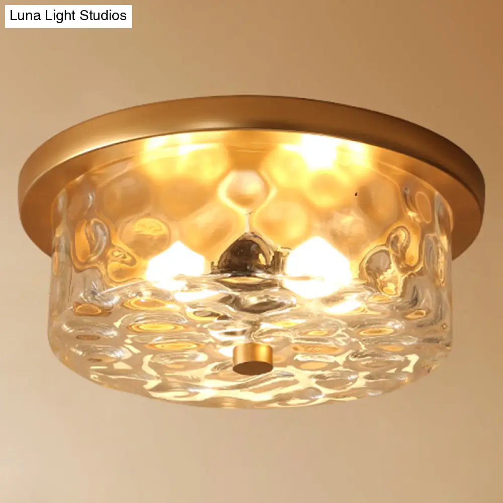 DecorBites™ DecorBites™ Classic Bedroom Charm: 1-Light Glass Shade Colonial Style Polyhedron Flush Mount Ceiling Light