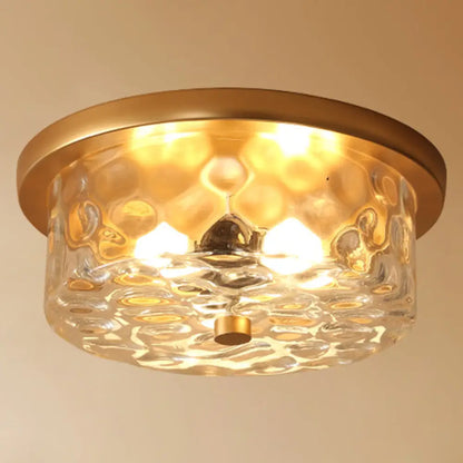 DecorBites™ DecorBites™ Classic Bedroom Charm: 1-Light Glass Shade Colonial Style Polyhedron Flush Mount Ceiling Light