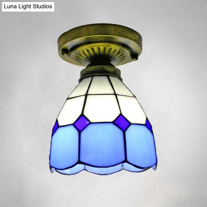 Lámpara de techo semiempotrada DecorBites™ Classic Bell Shade de cristal - 1 cabezal